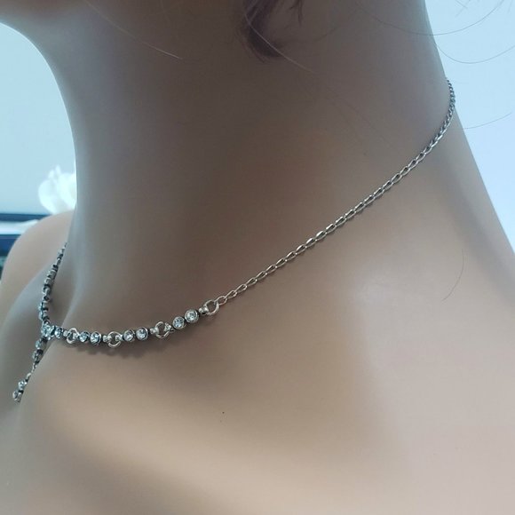 Vintage Zircon Necklace in 925 Silver - Picture 2 of 7